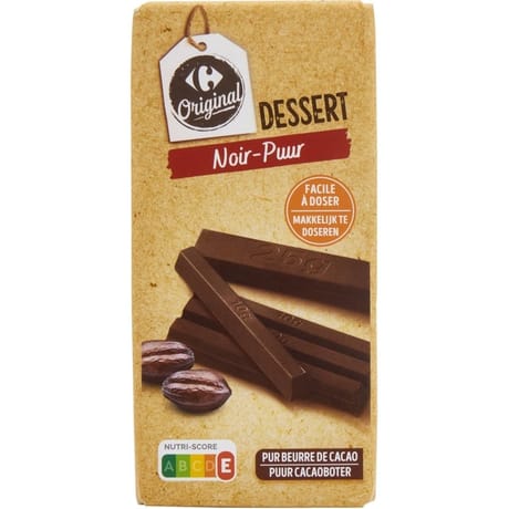 Carrefour original tablette chocolat dessert noir - 200g