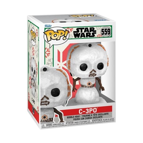 Funko pop star wars holiday  snowman c3po