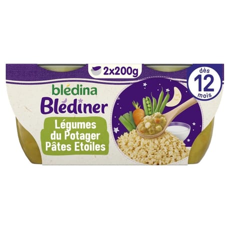 Blédina blédiner légumes du potager et pâtes étoiles dès 12 mois 400g