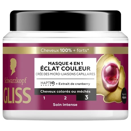 Gliss masque 4en1 éclat couleur 400ml