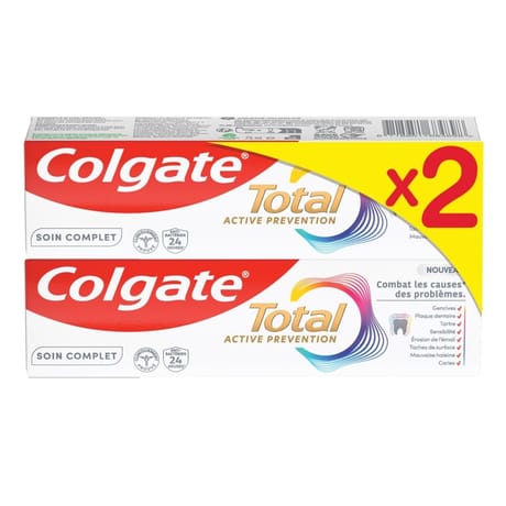 Colgate total dentifrice 24h active soin complet 2x75ml