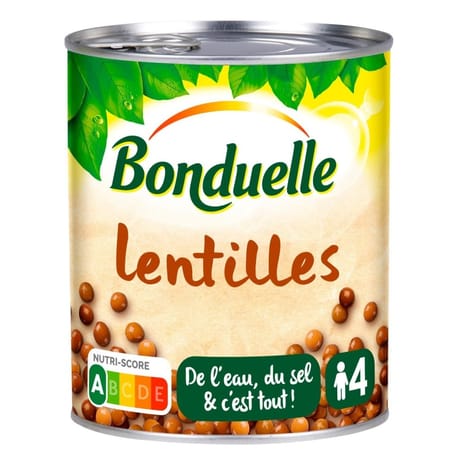 Bonduelle lentilles jus nature 530g
