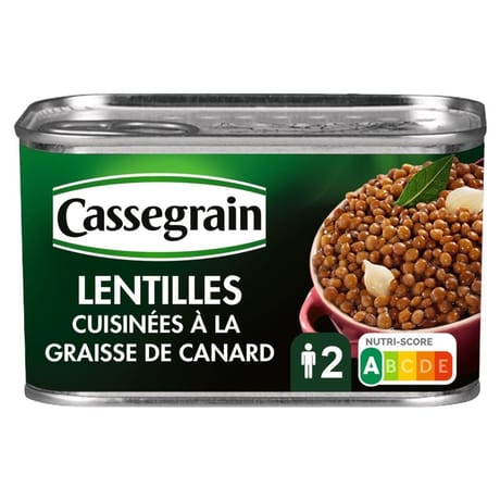 Cassegrain lentilles façon sud-ouest graisse de canard oignons grelots 1/2 410g