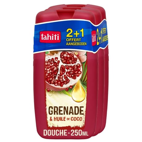 Tahiti gel douche grenade & huile de coco 3x250ml