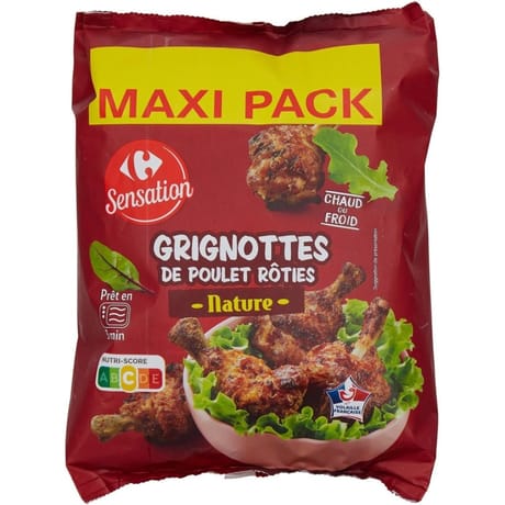 Carrefour sensation grignottes de poulet rôties nature 500g