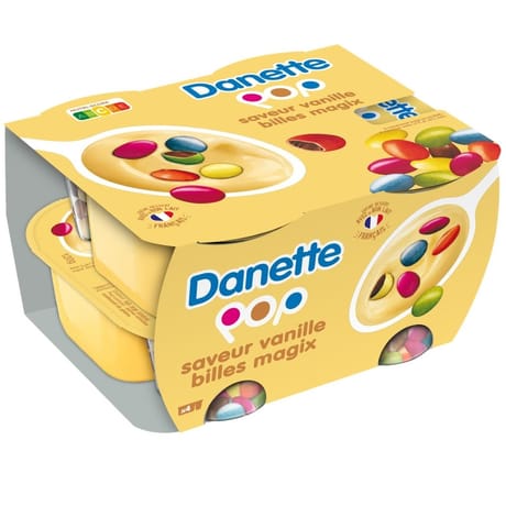 Danette pop vanille et billes 4x120g
