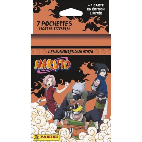 Album Panini - Naruto blister 7 pochettes + 1 carte édition limitée