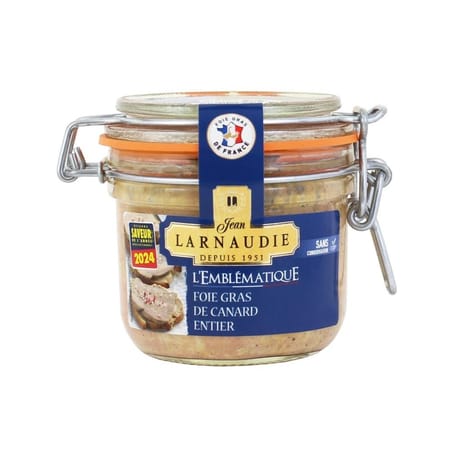Jean larnaudie foie gras de canard entier france "l'emblématique" bocal 180g