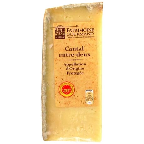 Patrimoine gourmand cantal entre deux aop au lait pasteurisé 30%mg 250g