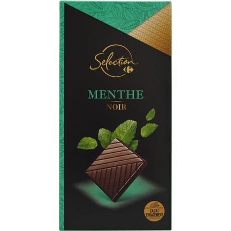 Carrefour sélection tablette chocolat noir menthe - 100g