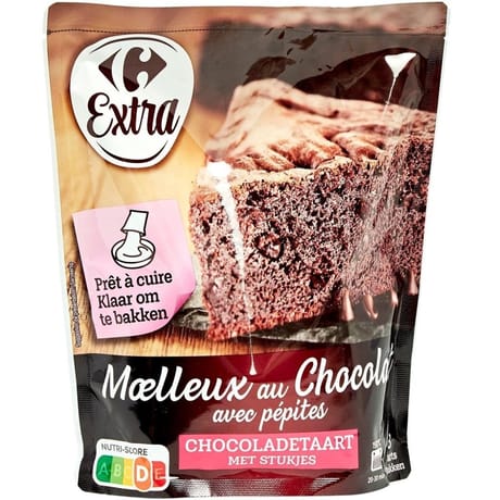 Carrefour extra préparation gâteau moelleux chocolat avec pépites 500g