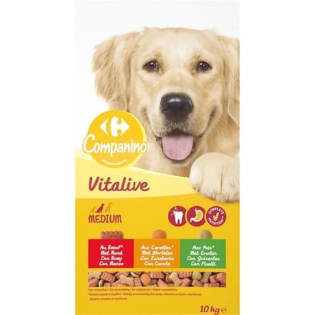 Carrefour companino croquettes pour chien adulte medium au boeuf & aux légumes - 10kg