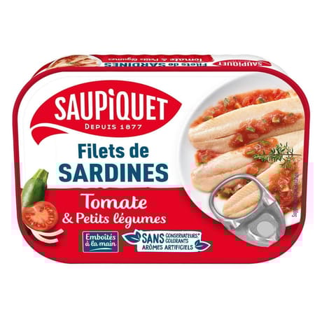 Saupiquet filets sardines sauce tomate et légumes 100g