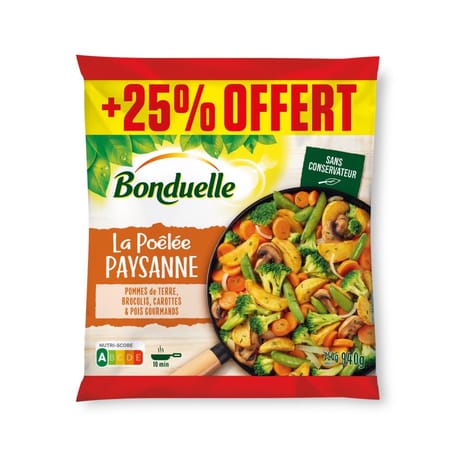 Bonduelle la poêlée paysanne + 25% offert 940g