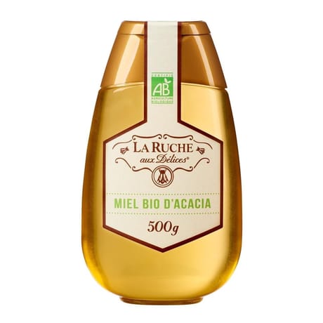 La Ruche aux délices miel d'acacia bio squeezer liquide 500g