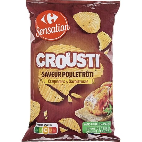 Carrefour sensation chips saveur poulet rôti 125g