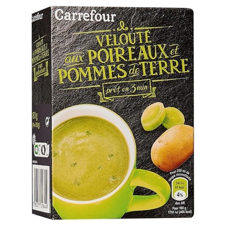Carrefour soupe déshydratée poireaux et pommes de terre lot de 4 sachet de 20g