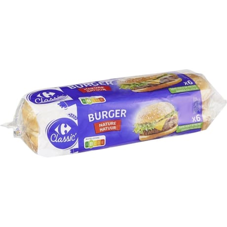 Carrefour classic' pain hamburger x6 330g