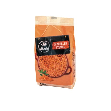 Lentille Corail 500g Carrefour le Marché