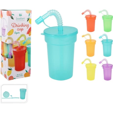 Gobelet avec paille x6 38 cl