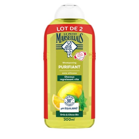 Le petit marseillais shampoing purifiant 2x300ml