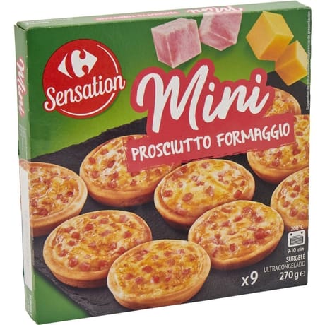 Carrefour coeur d emarché mini pizza jambon fromage 270g