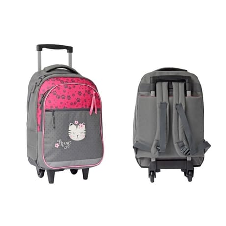 Sac à dos à roulettes chat