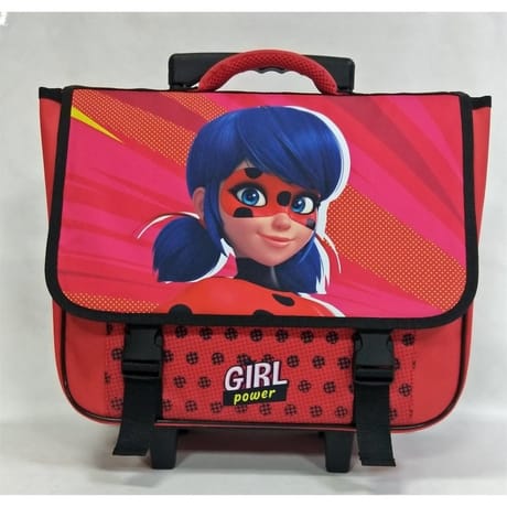 Cartable à roulettes miraculous 38 cm