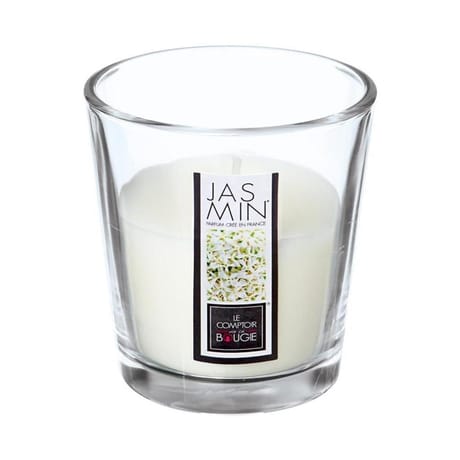Bougie verre parfum jasmin 90g