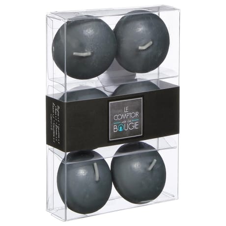 Lot de 6 bougies flottantes grises