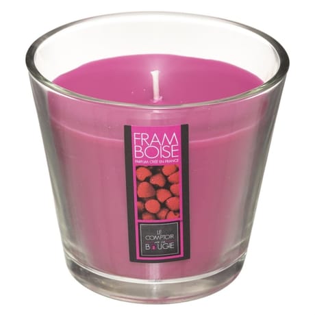 Bougie parfumée framboise Nina dans verre 190 g