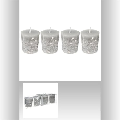 Bougies argentées x4