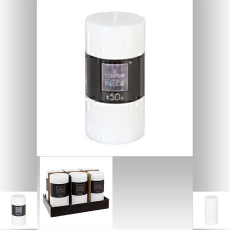 Bougie ronde rustique blanc