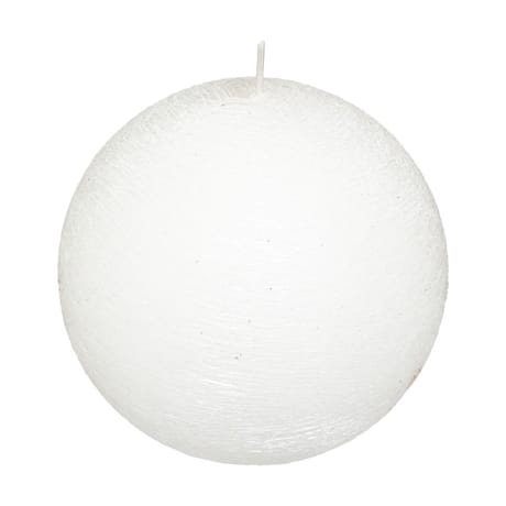 Bougie boule brosse blanche 10 cm