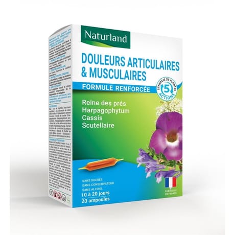 Naturland douleurs articulaires et musculaires ampoules 10ml x20