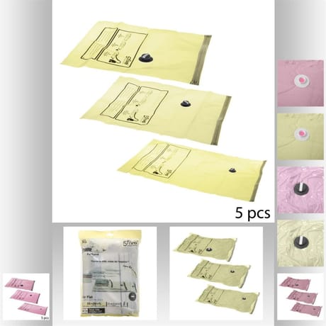Lot de 5 housses de rangement sous vide parfumées - 3 tailles