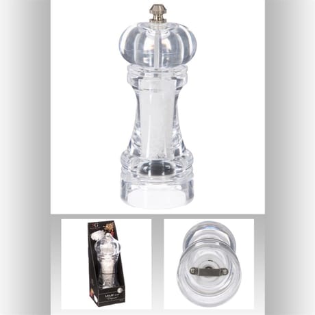 Moulin poivre transparent 15 cm