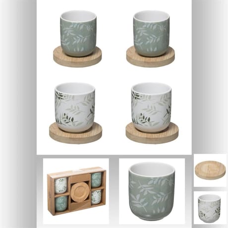 Coffret 4 tasses verts 13 cl