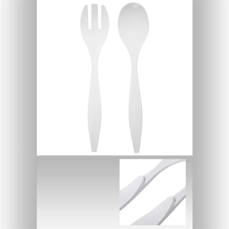 Couverts salade blanc square