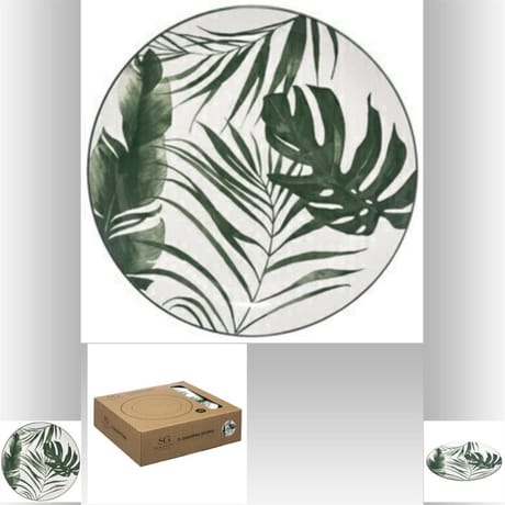 Assiette plate palme vert 26 cm