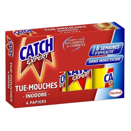 Catch papier tue-mouches x4