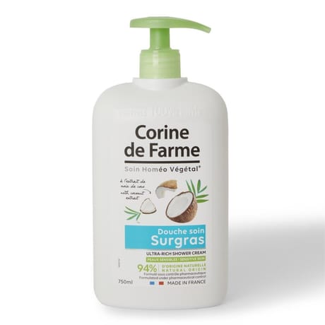 Corinne de farme douche soin surgras à l'extrait de noix de coco 750ml dont 250ml offert