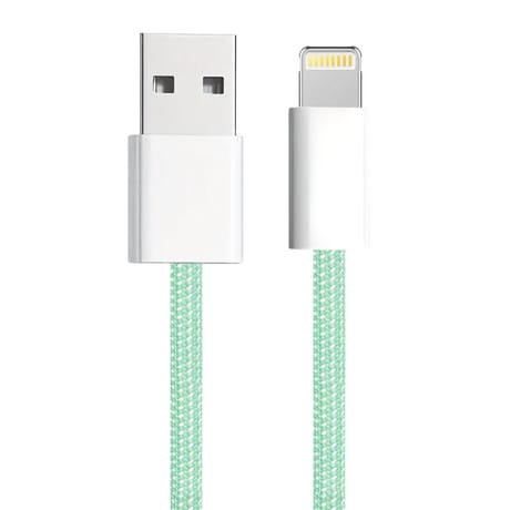 Apm câble usb-a / lightning mfi, colors nylon, vert, 1m 600402