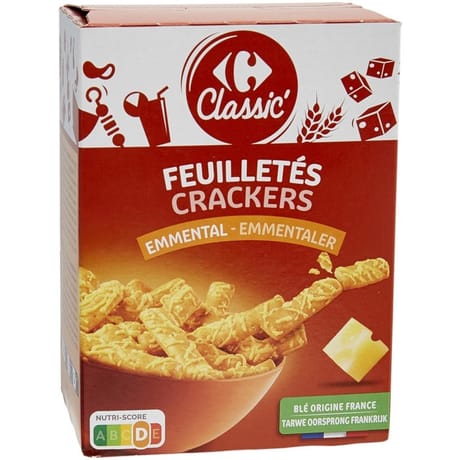 Carrefour classic' biscuits apéritif à l'emmental 85g