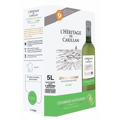 Heritage de carillan blanc a.o.p. Cdg colombard sauvignon 11% 5l