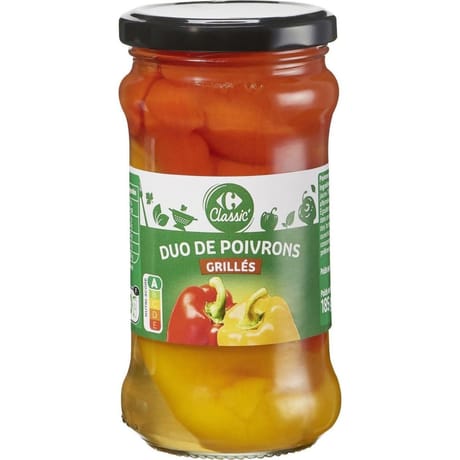 Carrefour classic duo de poivrons grillés 185g