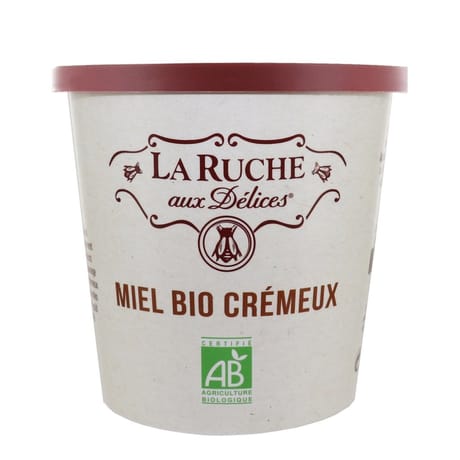 La ruche aux délices miel de fleurs bio cremeux pot carton 750g