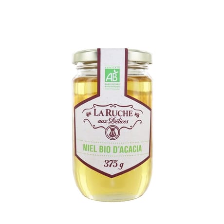 La ruche aux délices miel biologique d'acacia PV 375g