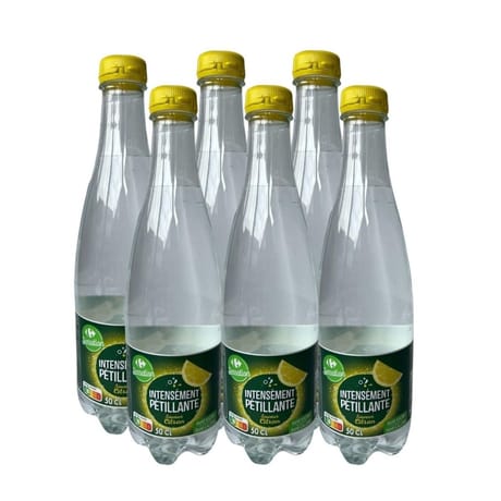 Carrefour sensation eau intensément pétillante saveur citron 6x50cl