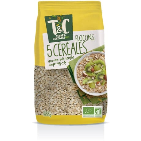 Terres et céréales flocons 5 céréales bio 500g